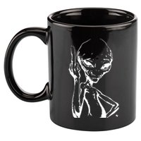 Alien With Middle Finger 11oz C Handle Ceramic Mug