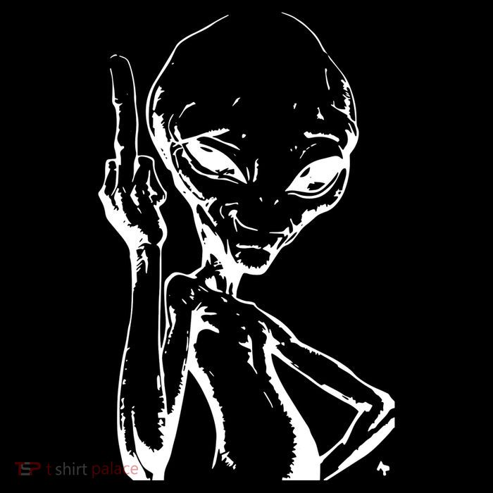 Alien With Middle Finger Pom Pom 12in Knit Beanie