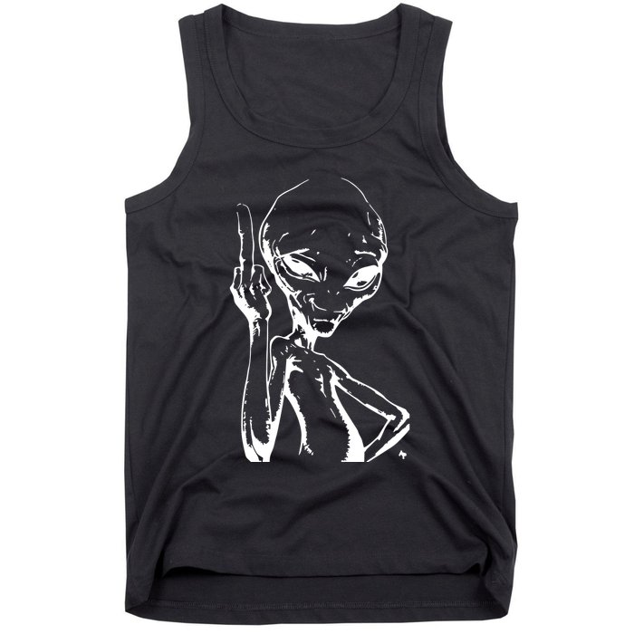 Alien With Middle Finger Tank Top