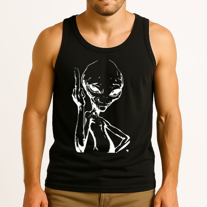 Alien With Middle Finger Tank Top
