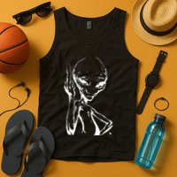 Alien With Middle Finger Tank Top