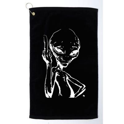 Alien With Middle Finger Golf Towel