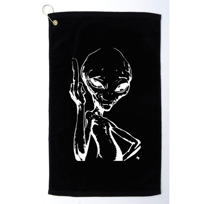 Alien With Middle Finger Golf Towel