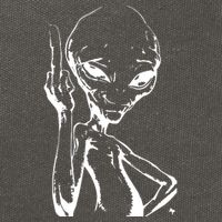 Alien With Middle Finger Cotton Canvas Backpack