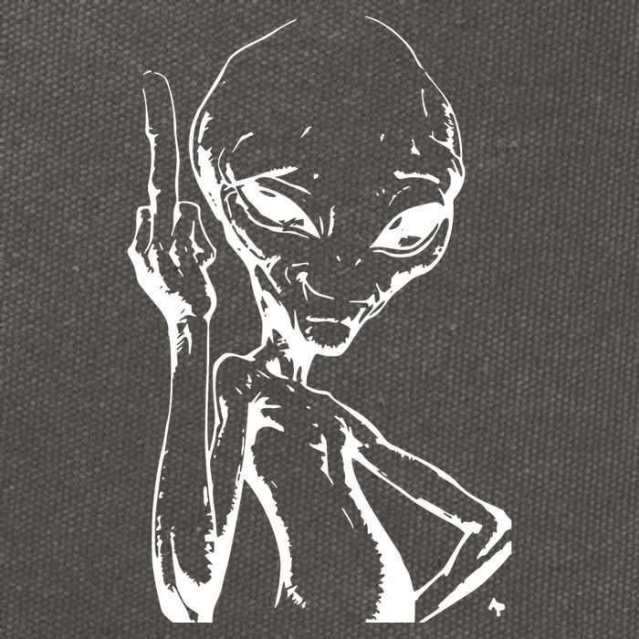 Alien With Middle Finger Cotton Canvas Backpack