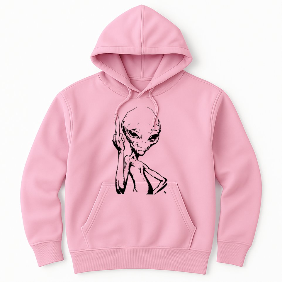 Alien With Middle Finger Hoodie