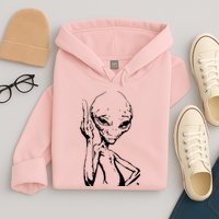 Alien With Middle Finger Hoodie
