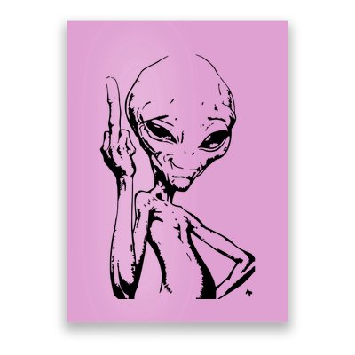 Alien With Middle Finger Poster