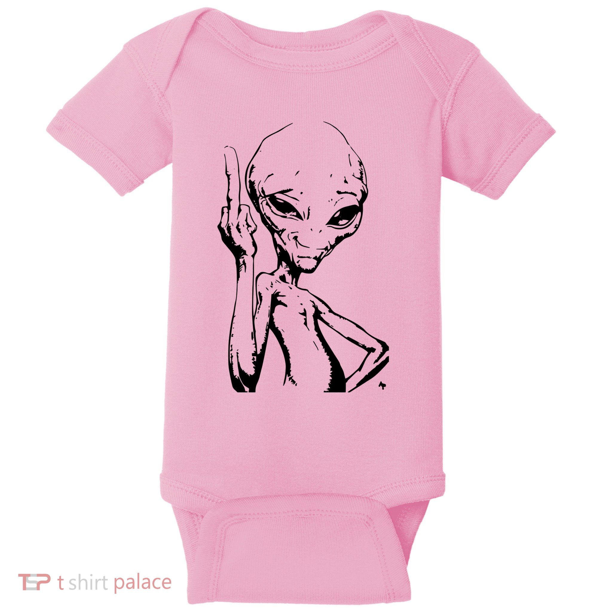 Alien With Middle Finger Baby Bodysuit