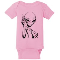 Alien With Middle Finger Baby Bodysuit