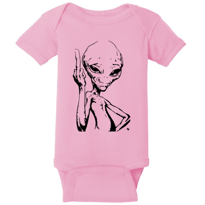 Alien With Middle Finger Baby Bodysuit