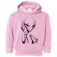 Alien With Middle Finger Toddler Hoodie