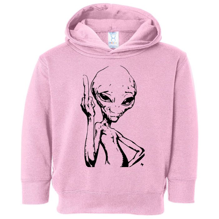 Alien With Middle Finger Toddler Hoodie