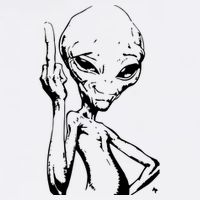Alien With Middle Finger Garment-Dyed Sweatshirt