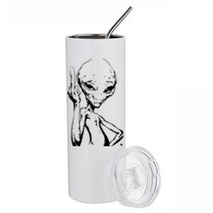 Alien With Middle Finger Stainless Steel Tumbler