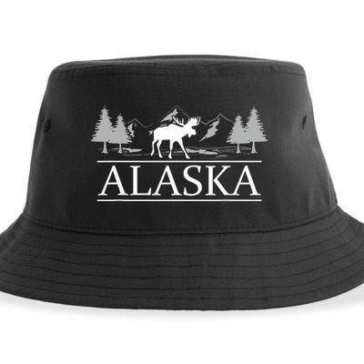 Alaskan Wilderness Moose Glacier Mountains Nature Alaska Sustainable Bucket Hat