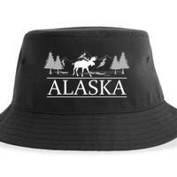 Alaskan Wilderness Moose Glacier Mountains Nature Alaska Sustainable Bucket Hat