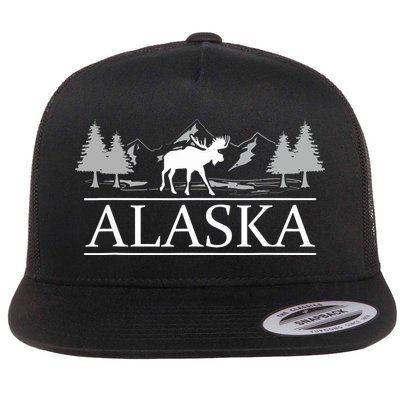 Alaskan Wilderness Moose Glacier Mountains Nature Alaska Flatbill Hat
