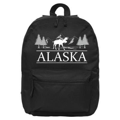 Alaskan Wilderness Moose Glacier Mountains Nature Alaska 16 in Basic Backpack