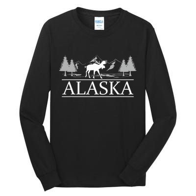 Alaskan Wilderness Moose Glacier Mountains Nature Alaska Tall Long Sleeve T-Shirt