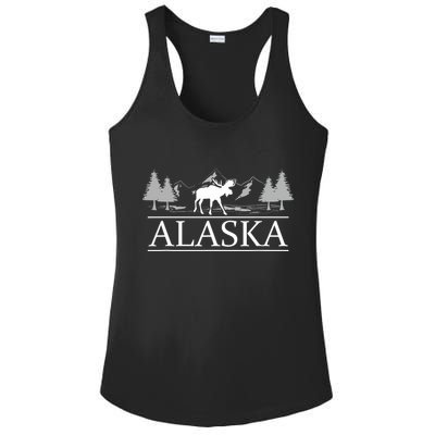 Alaskan Wilderness Moose Glacier Mountains Nature Alaska Ladies PosiCharge Competitor Racerback Tank
