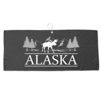 Alaskan Wilderness Moose Glacier Mountains Nature Alaska Large Microfiber Waffle Golf Towel