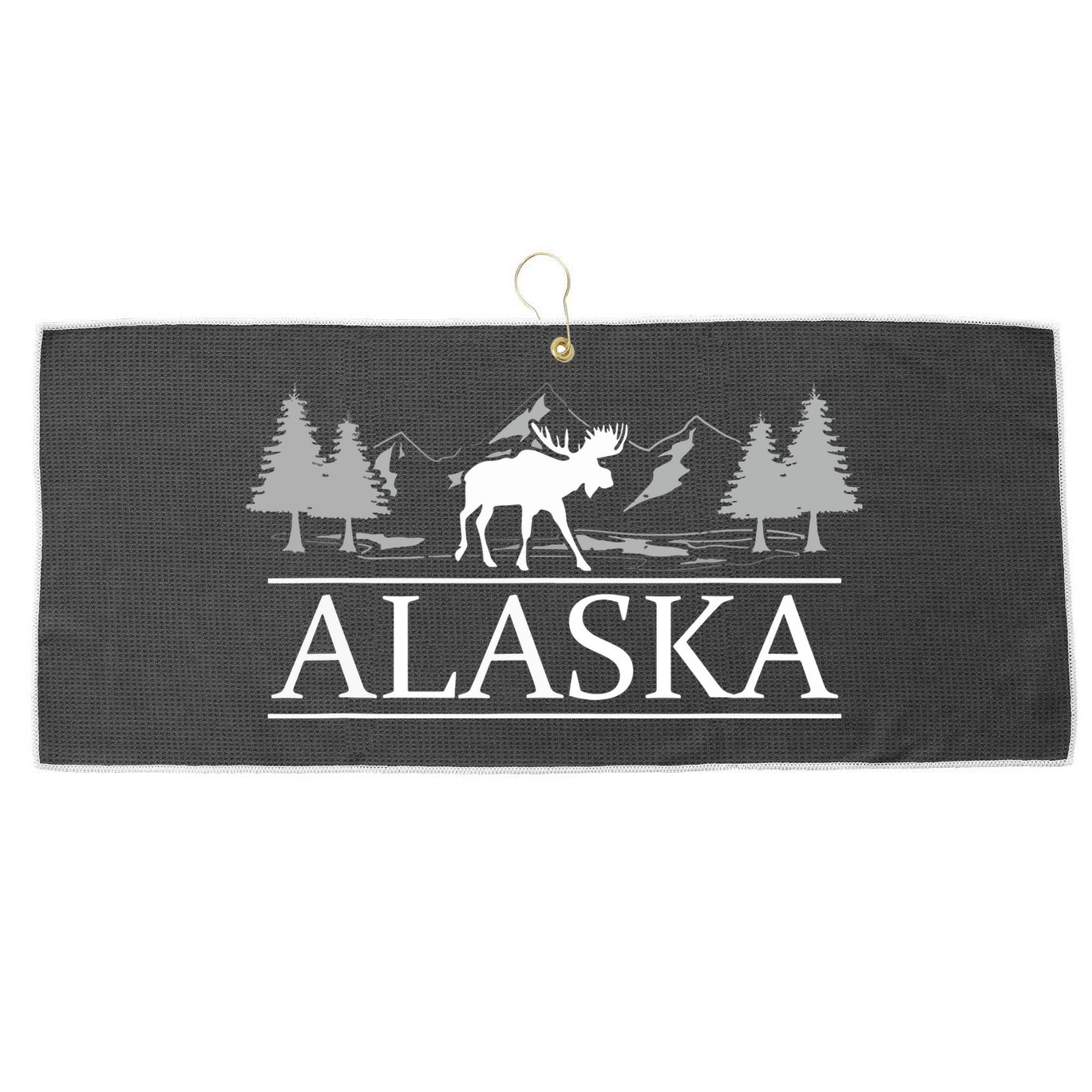 Alaskan Wilderness Moose Glacier Mountains Nature Alaska Large Microfiber Waffle Golf Towel