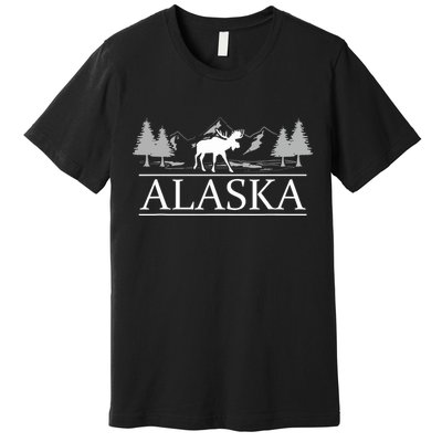 Alaskan Wilderness Moose Glacier Mountains Nature Alaska Premium T-Shirt