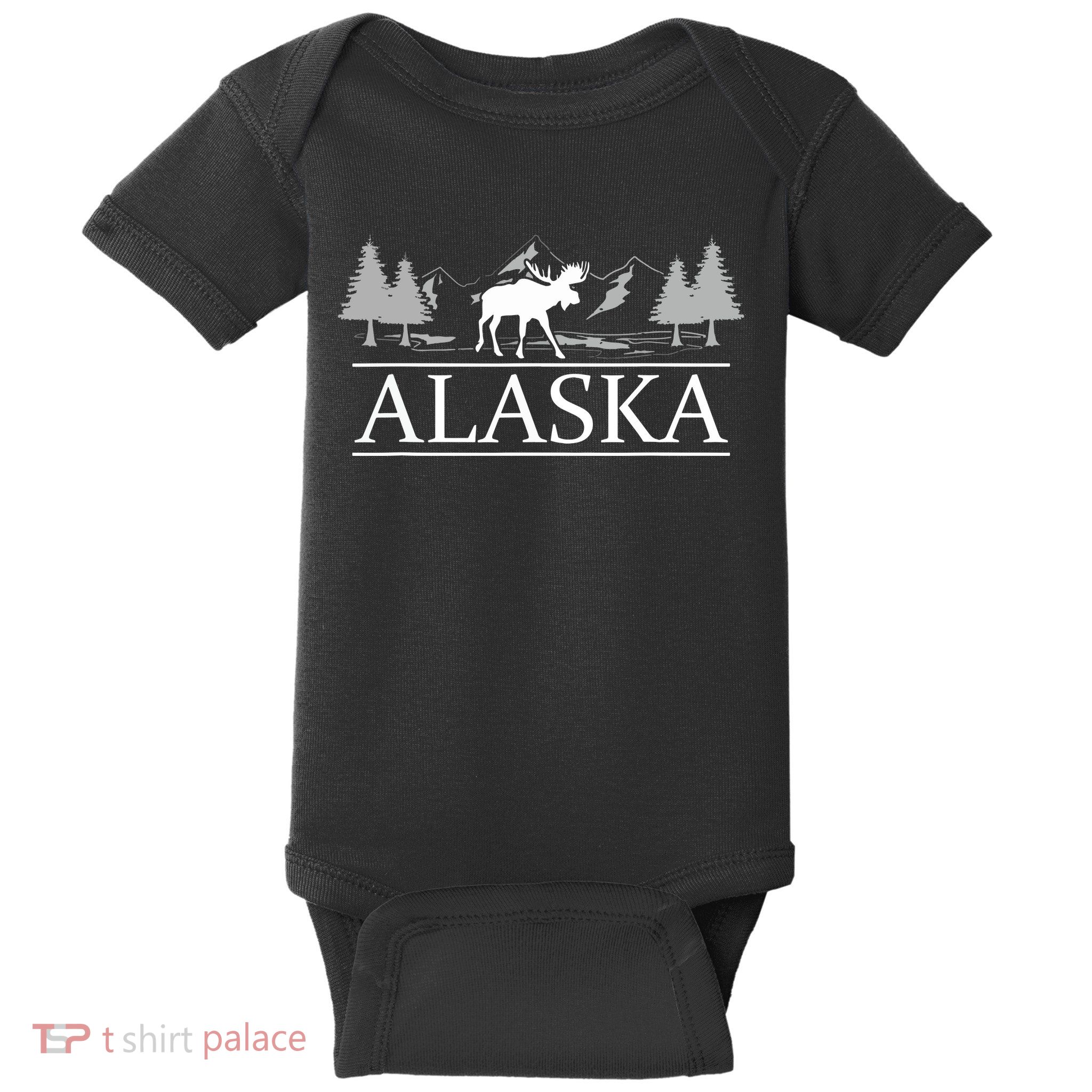 Alaskan Wilderness Moose Glacier Mountains Nature Alaska Baby Bodysuit
