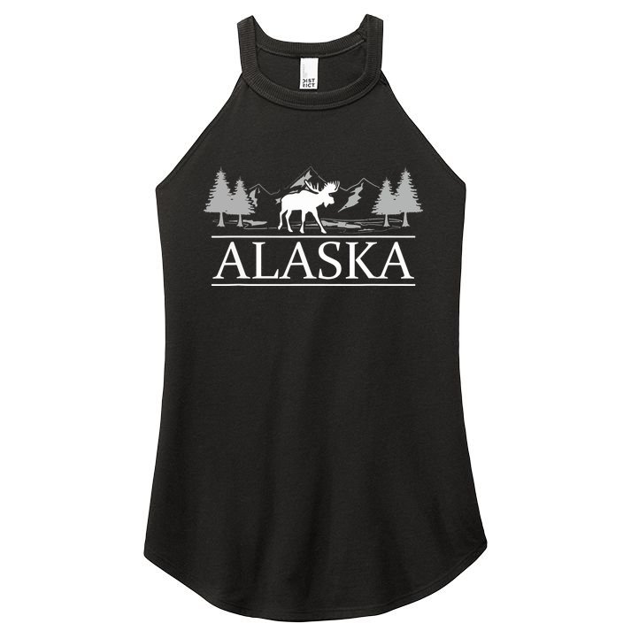 Alaskan Wilderness Moose Glacier Mountains Nature Alaska Women's Perfect Tri Rocker Tank
