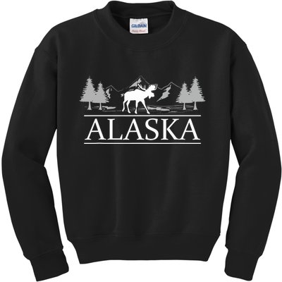 Alaskan Wilderness Moose Glacier Mountains Nature Alaska Kids Sweatshirt