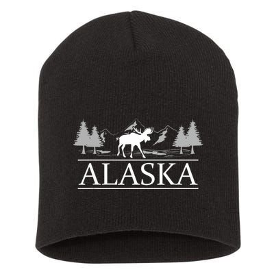Alaskan Wilderness Moose Glacier Mountains Nature Alaska Short Acrylic Beanie