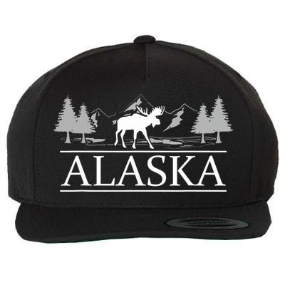 Alaskan Wilderness Moose Glacier Mountains Nature Alaska Wool Snapback Cap
