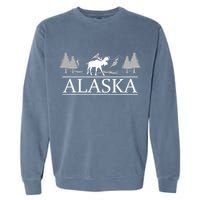 Alaskan Wilderness Moose Glacier Mountains Nature Alaska Garment-Dyed Sweatshirt