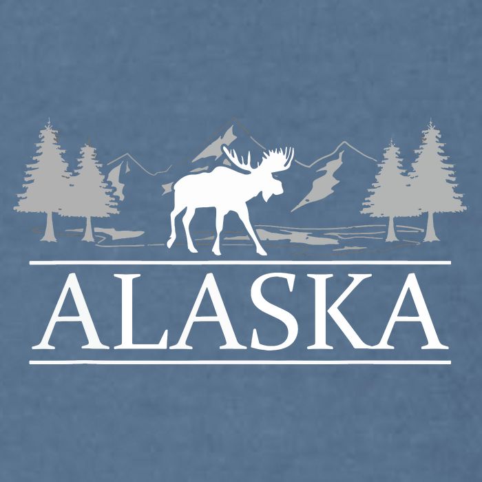 Alaskan Wilderness Moose Glacier Mountains Nature Alaska Garment-Dyed Sweatshirt