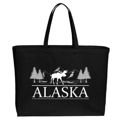 Alaskan Wilderness Moose Glacier Mountains Nature Alaska Cotton Canvas Jumbo Tote