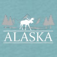Alaskan Wilderness Moose Glacier Mountains Nature Alaska Sueded Cloud Jersey T-Shirt