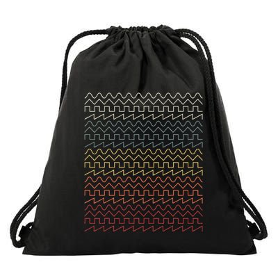 Analog Waveform Music Lover Drawstring Bag