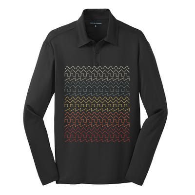 Analog Waveform Music Lover Silk Touch Performance Long Sleeve Polo