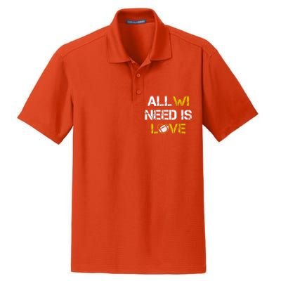 All Wi Need Is Love Green Bay Dry Zone Grid Polo