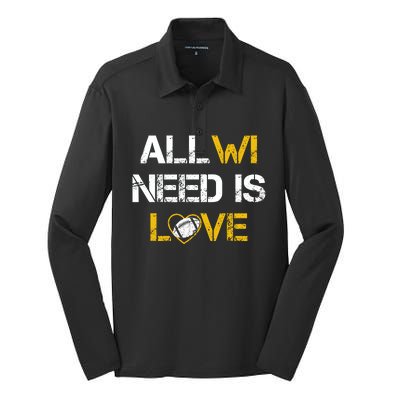 All Wi Need Is Love Green Bay Silk Touch Performance Long Sleeve Polo