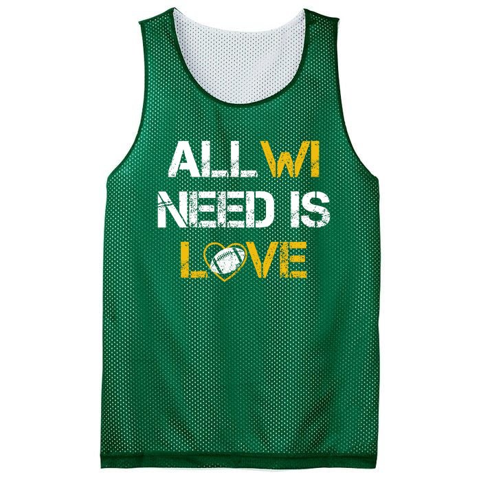 All Wi Need Is Love Green Bay Mesh Reversible Basketball Jersey Tank