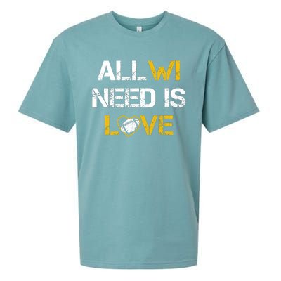 All Wi Need Is Love Green Bay Sueded Cloud Jersey T-Shirt