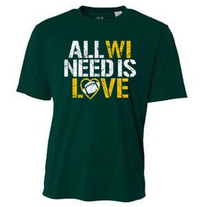 All WI Need Is Love Green Bay Cooling Performance Crew T-Shirt