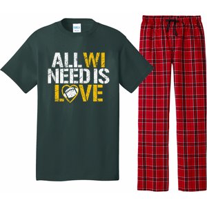 All WI Need Is Love Green Bay Pajama Set