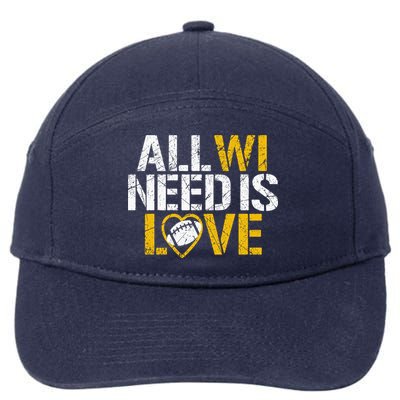 All WI Need Is Love Green Bay 7-Panel Snapback Hat