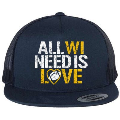 All WI Need Is Love Green Bay Flat Bill Trucker Hat