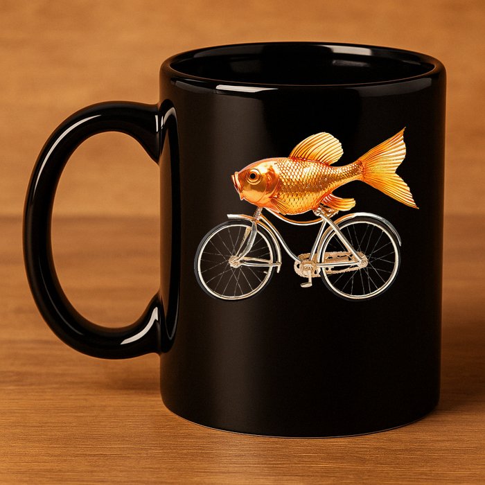 A Woman Needs A Man Like A Fish Needs A Bicycle 11oz C Handle Ceramic Mug