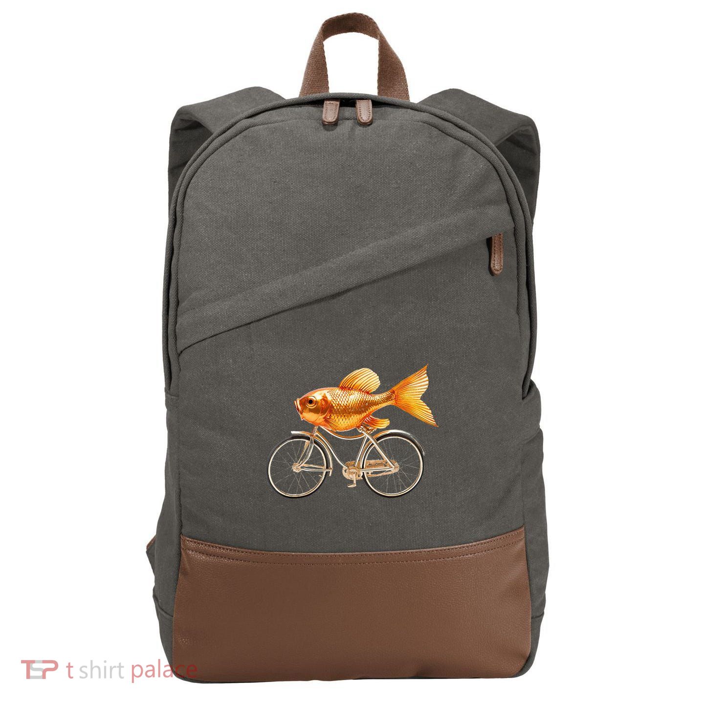 A Woman Needs A Man Like A Fish Needs A Bicycle Cotton Canvas Backpack