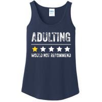 Adulting Would Not Recommend 1 Star Rating Funny For Adults Ladies Essential Tank